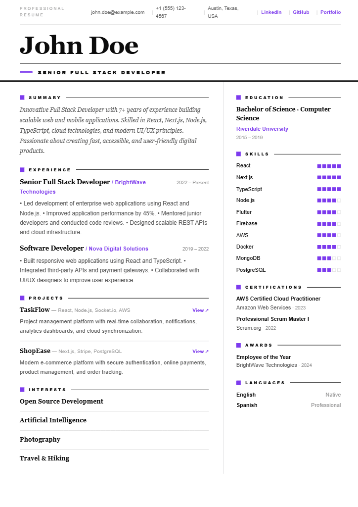 Beacon resume template