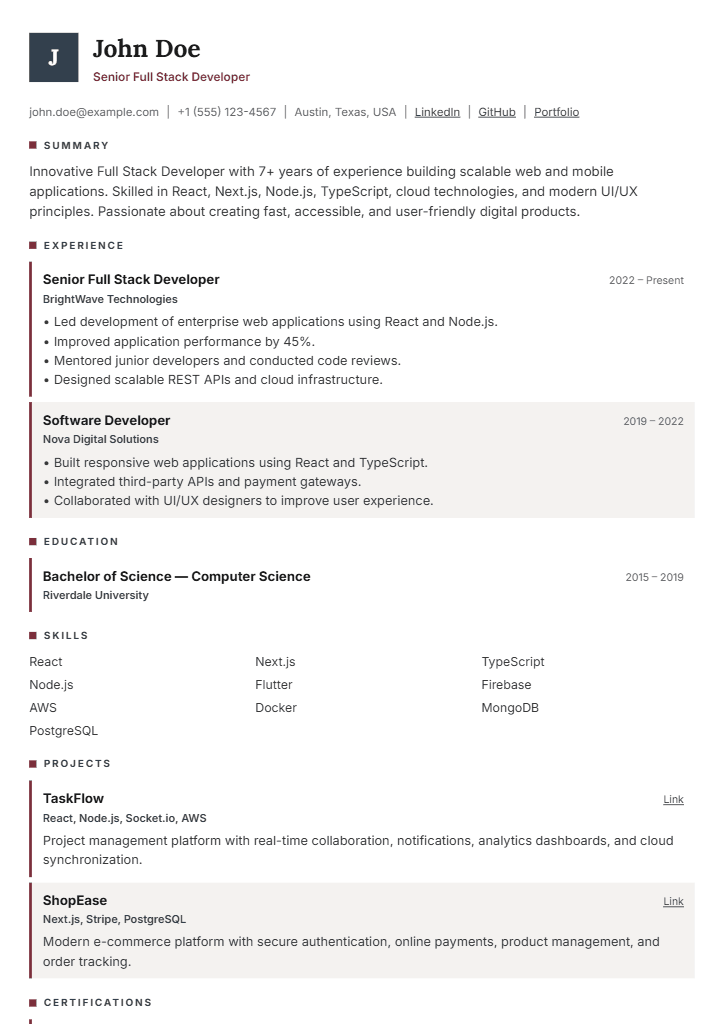 Harrow resume template